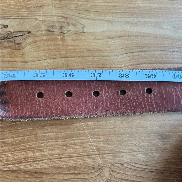 Ralph Lauren Braided Leather Belt in Brown with Brass Buckle - Picture 8 of 9